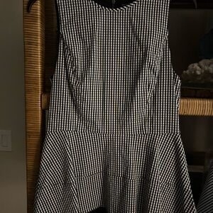 White House Black Market Gingham Peplum Top